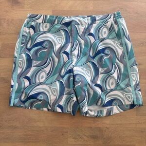 Fair Harbor Teal and Gray Patterned Shorts